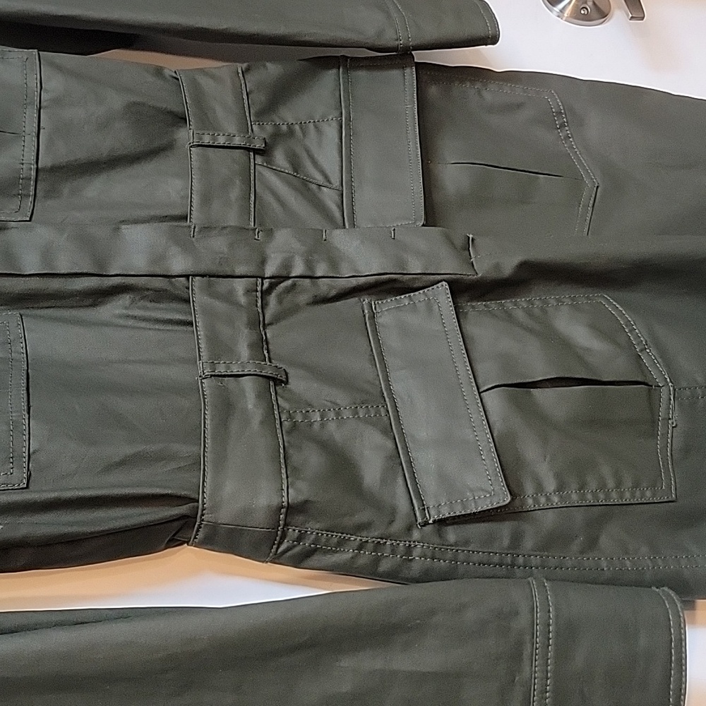 NWOT | ZARA | Olive Green Coated Cargo Dress - Picture 6 of 10